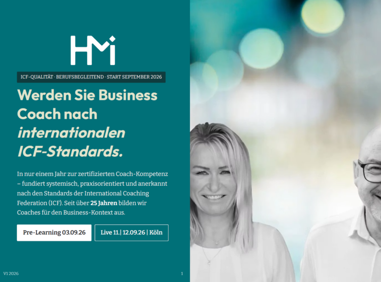 Systemische Business Coachausbildung 2026 | 2027 Köln