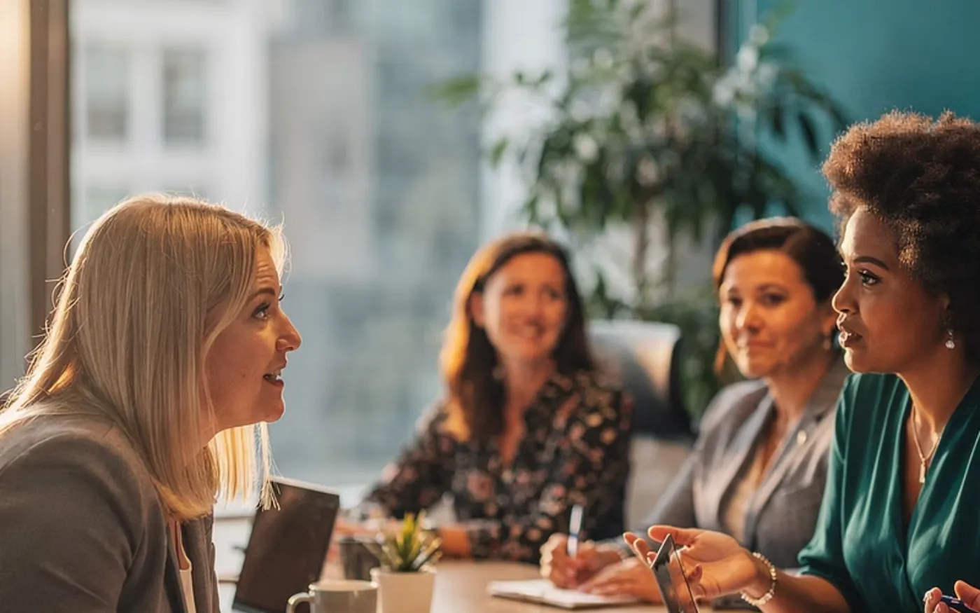 Internationales Führungsteam im gemeinsamen Meeting